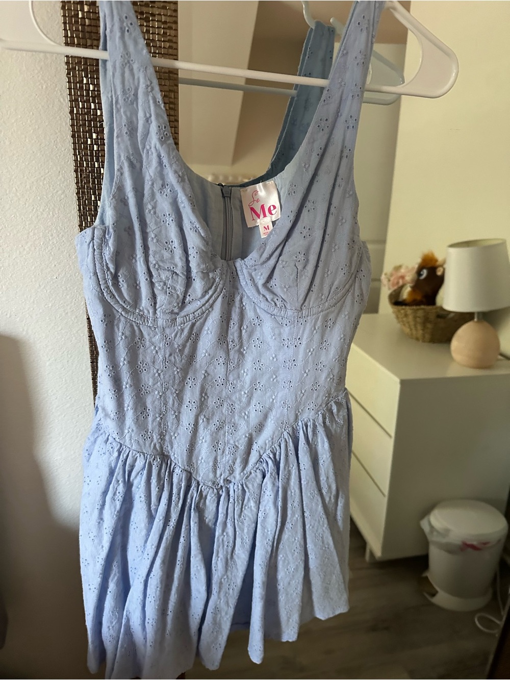 So Me Makeover Essentials Light Blue Eyelet Babydoll dress
